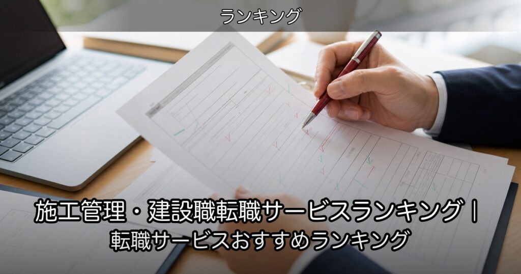 施工管理・建設職転職サービスランキング｜転職サービスおすすめランキング