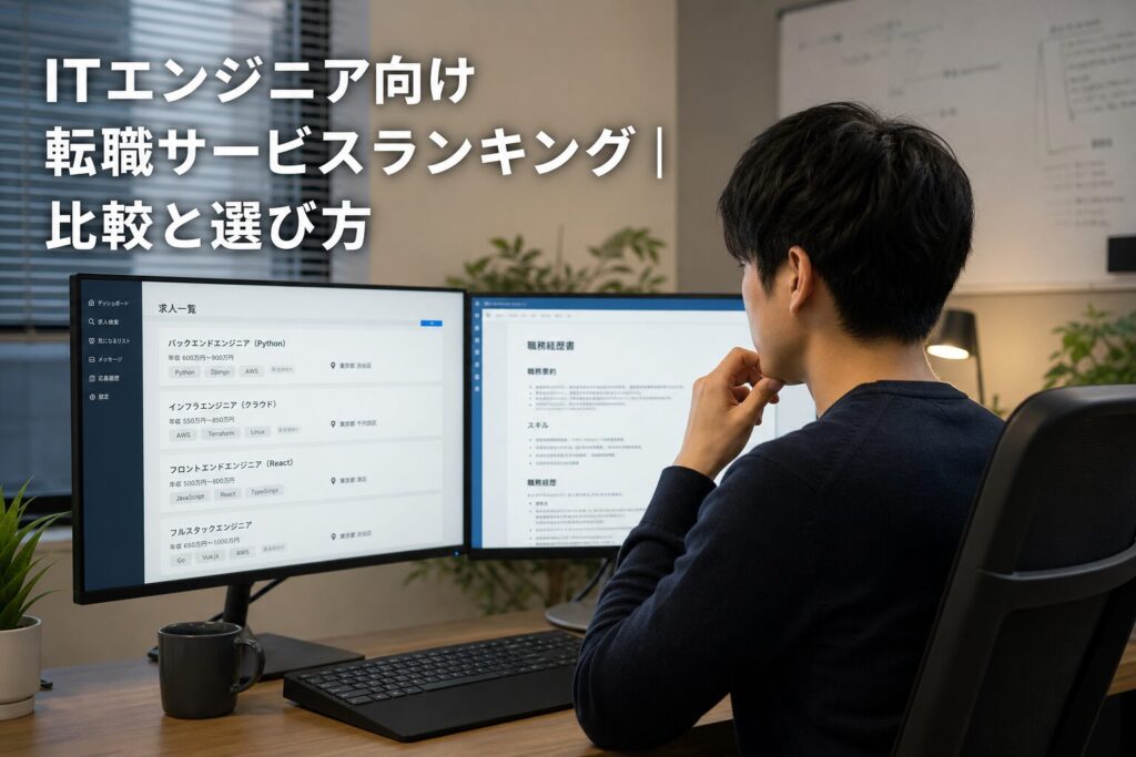 ITエンジニア向け転職サービスランキング｜比較と選び方のアイキャッチ画像