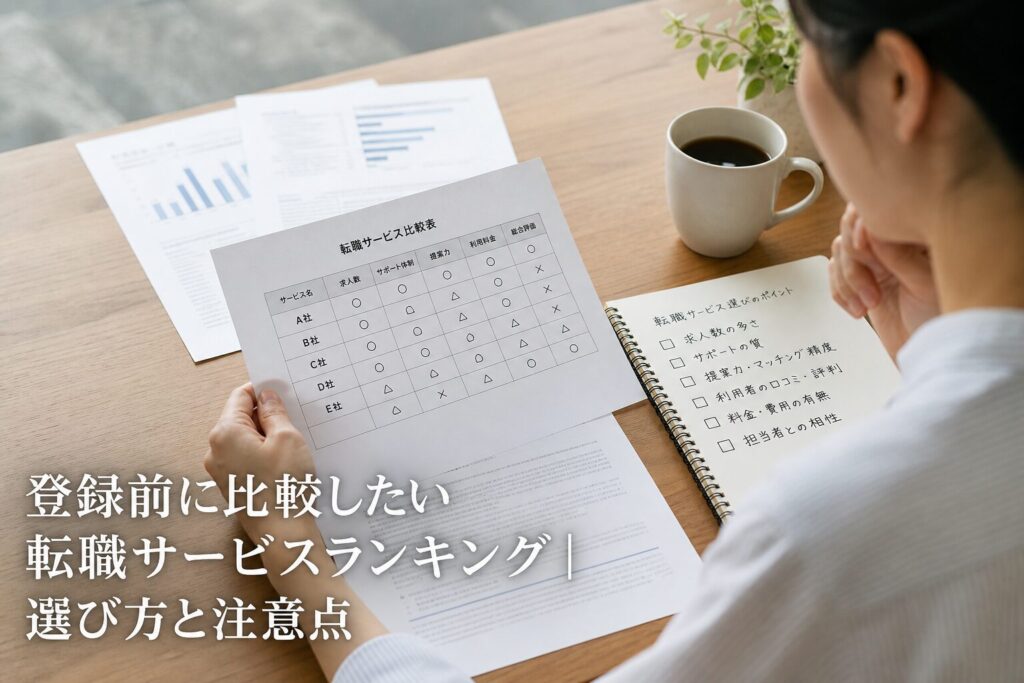 登録前に比較したい転職サービスランキング｜選び方と注意点のアイキャッチ画像