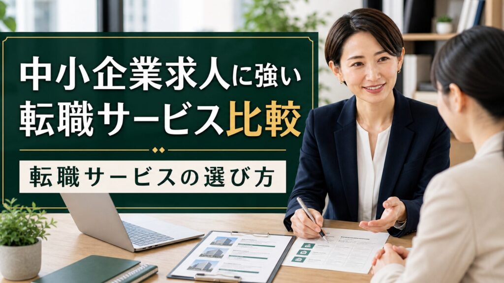 中小企業求人に強い転職サービス比較｜転職サービスの選び方のアイキャッチ画像