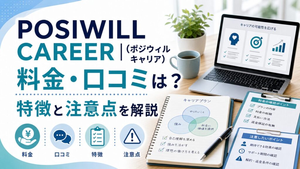 POSIWILL CAREER（ポジウィルキャリア）｜料金・口コミは？特徴と注意点を解説のアイキャッチ画像
