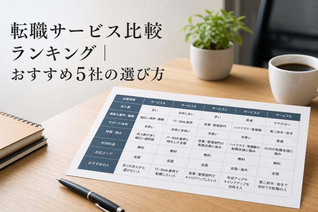 転職サービス比較｜目的別おすすめ候補と求人サービスの選び方のアイキャッチ画像