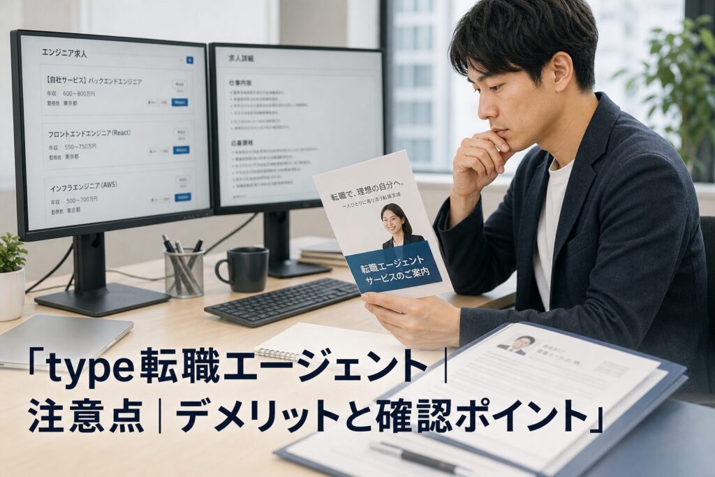 type転職エージェント｜注意点｜デメリットと確認ポイントのアイキャッチ画像