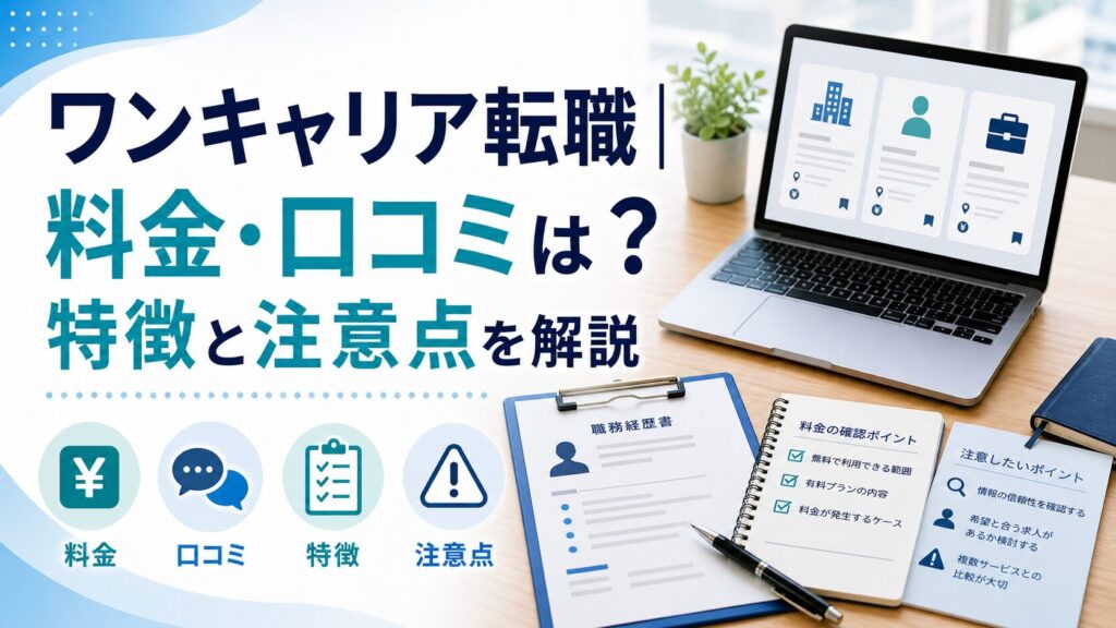 ワンキャリア転職｜料金・口コミは？特徴と注意点を解説のアイキャッチ画像