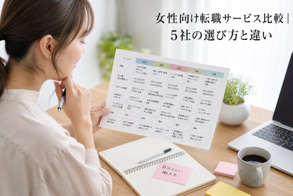 女性向け転職サービス比較｜転職サービスの選び方のアイキャッチ画像