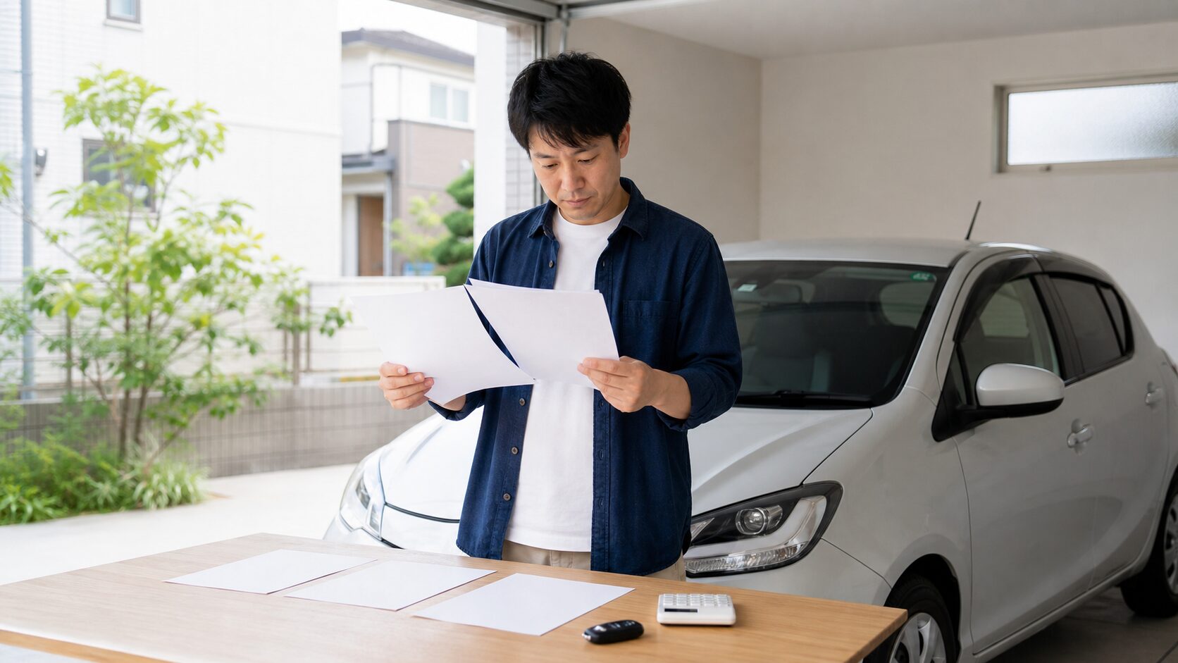 新車カーリースの月額と保険や整備費を見比べるイメージ