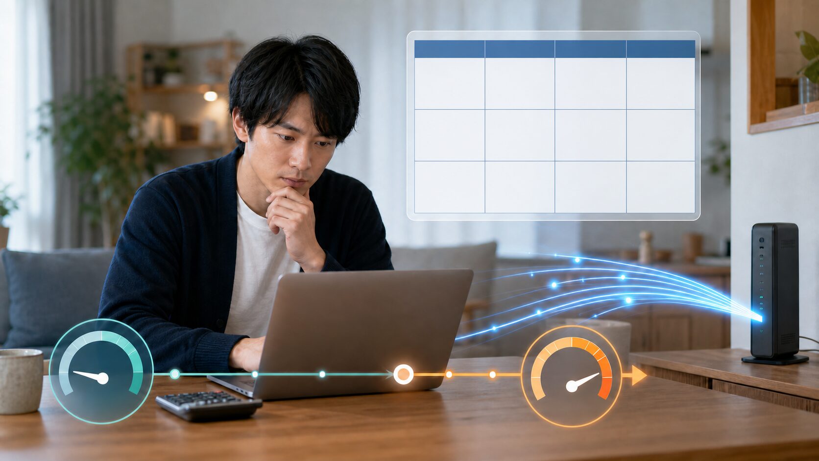 光回線の1年目割引と2年目以降の料金差を比べるイメージ