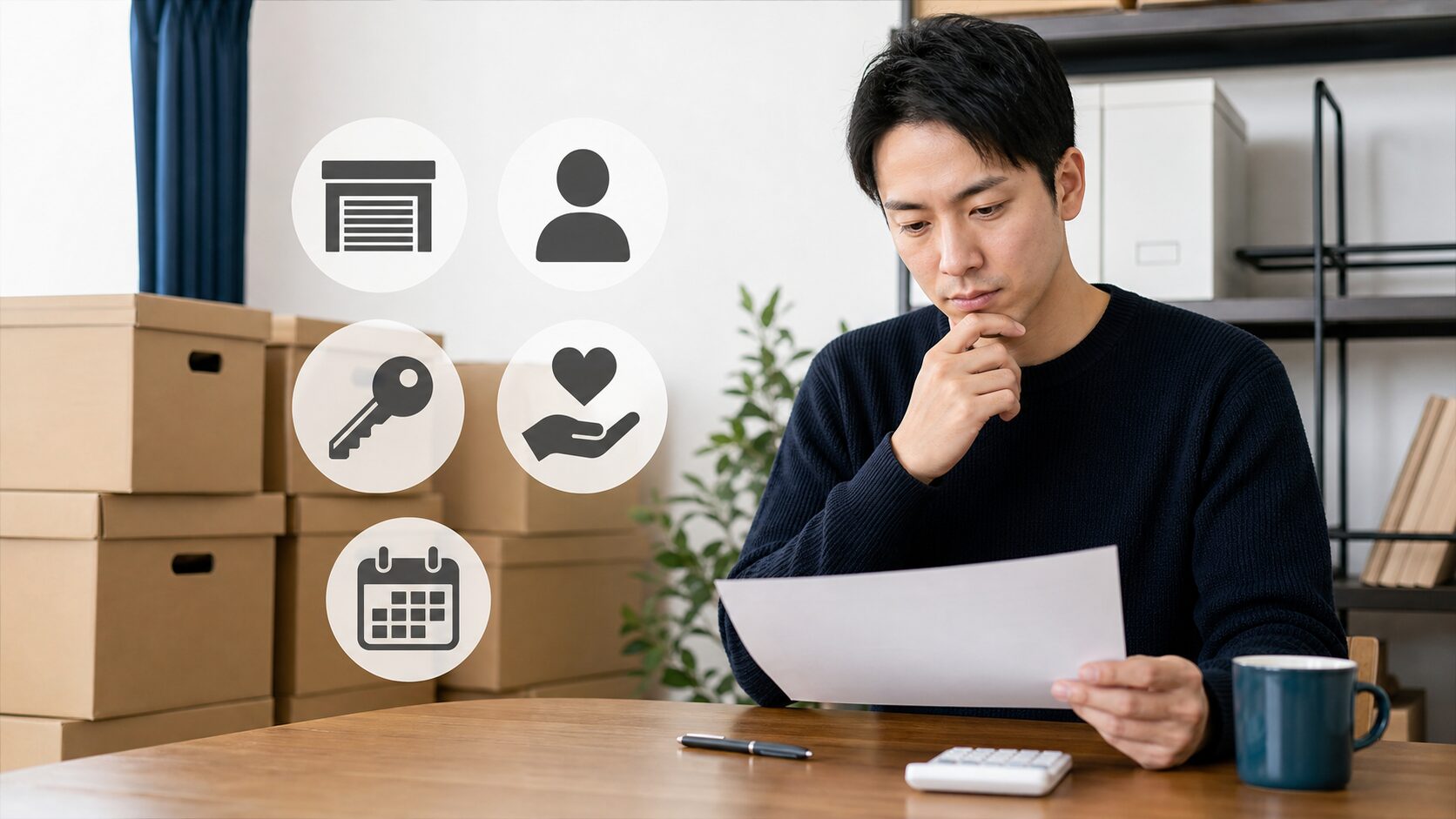 トランクルームの初期費用を項目ごとに整理するイメージ