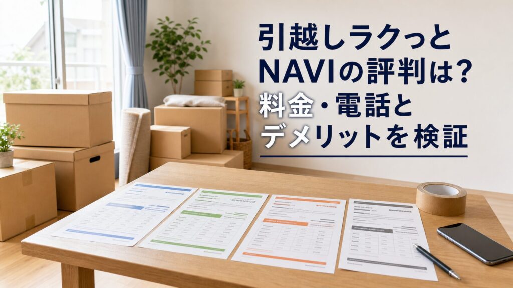 引越しラクっとNAVIの評判・料金・電話・デメリットを解説する記事