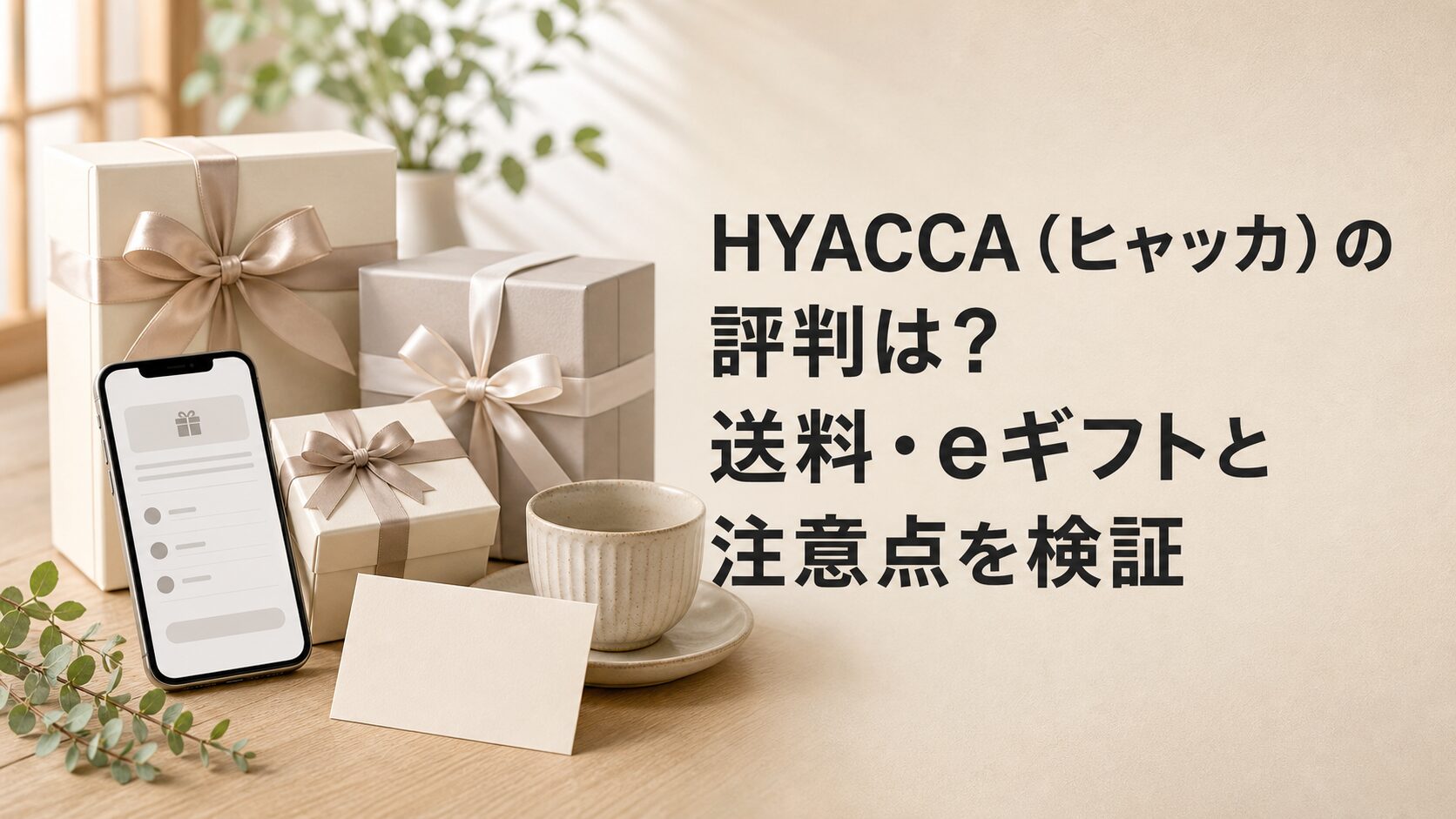 HYACCAの評判・送料・eギフト・注意点を解説する記事のアイキャッチ