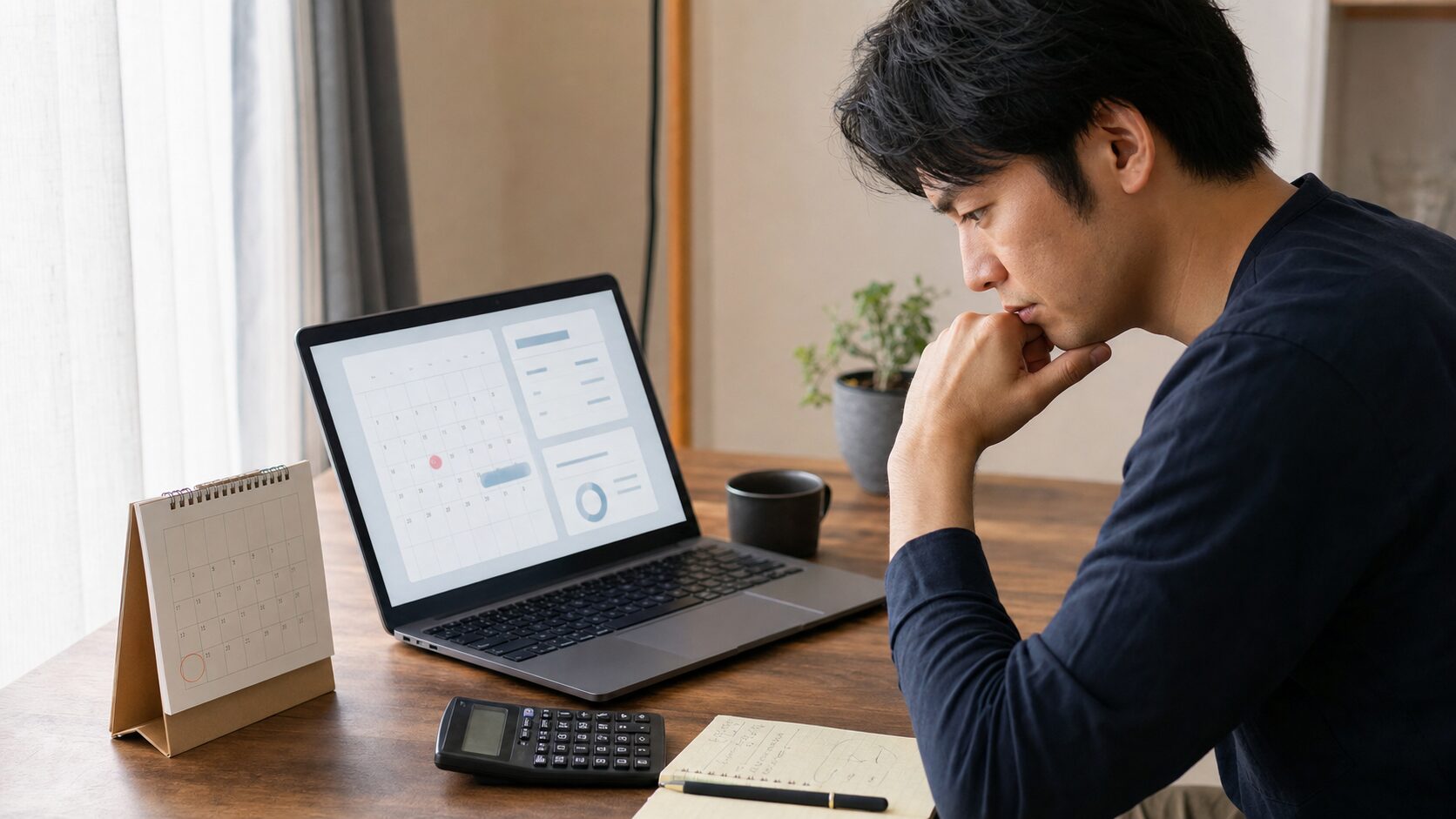 予約カレンダーとキャンセル期限を確認するイメージ