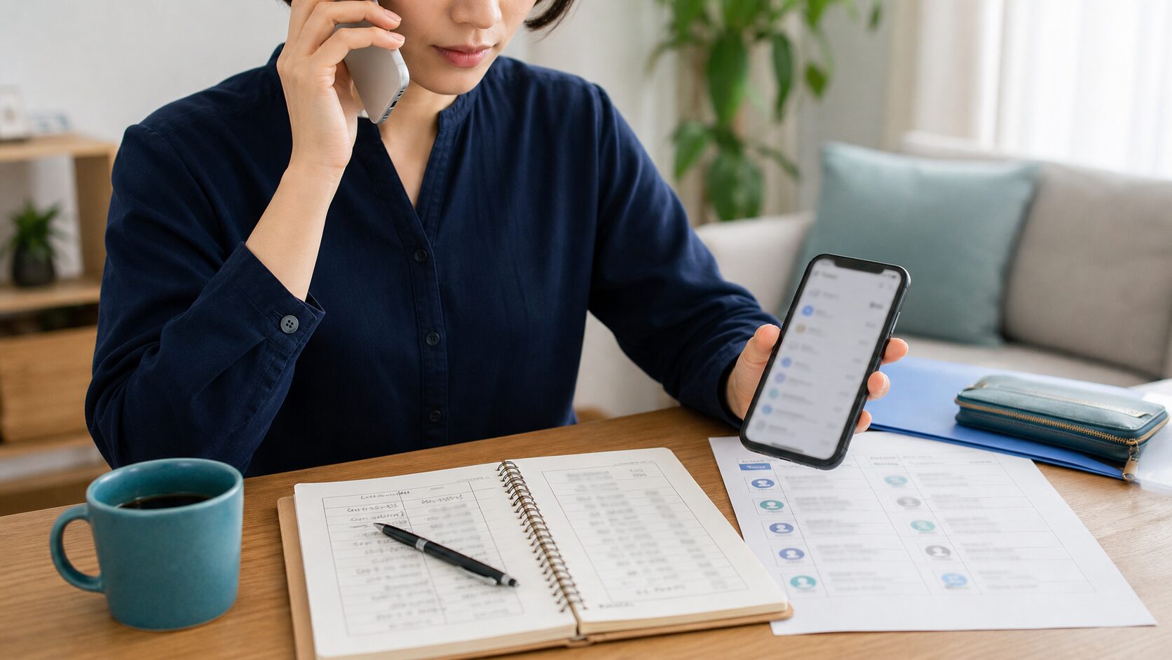 不審な着信履歴を保存しながら安全な場所から相談窓口へ連絡する人