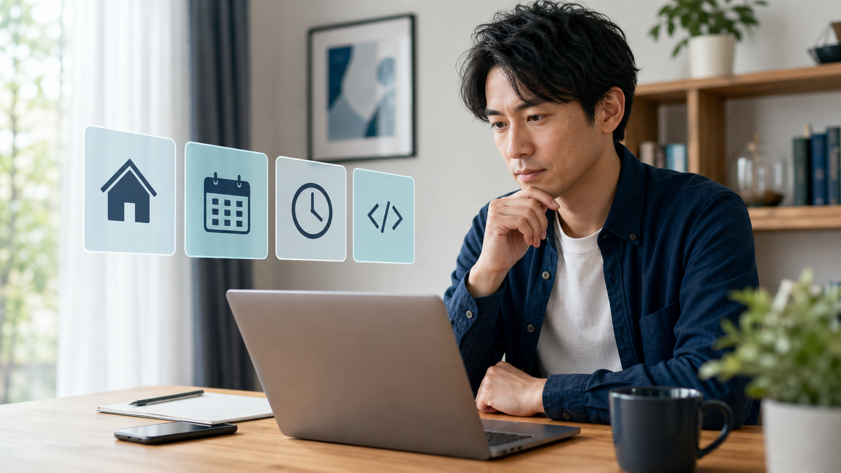 フリーランスエンジニアが稼働日数やリモート条件を比較するデスク