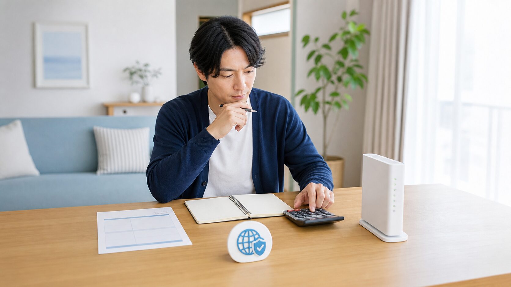 光回線の基本料金と追加費用を電卓で整理する利用者