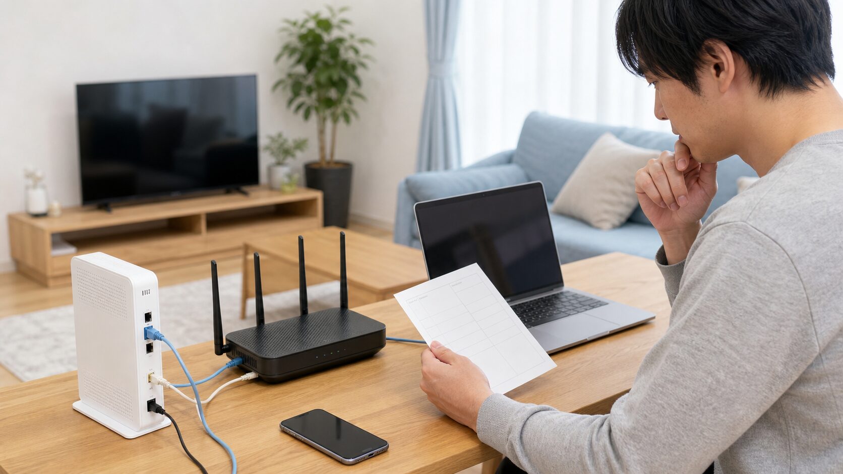 光回線終端装置とルーターの対応を調べる利用者