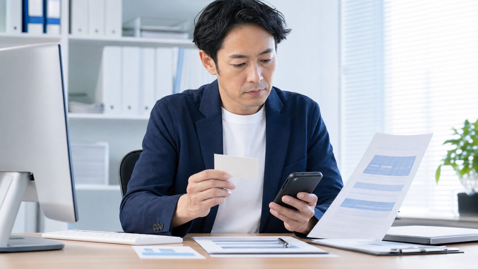 営業担当の所属と電力契約書面を照合する事業者