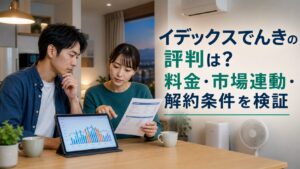 イデックスでんきの評判は？料金・市場連動・解約条件を検証