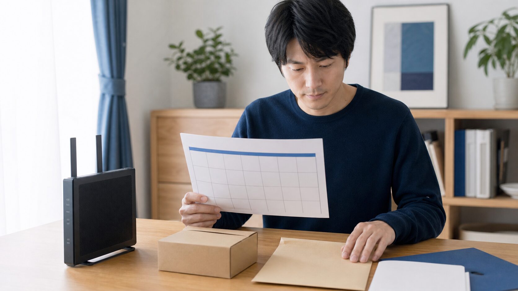 光回線の契約期間と機器返却を確認する利用者