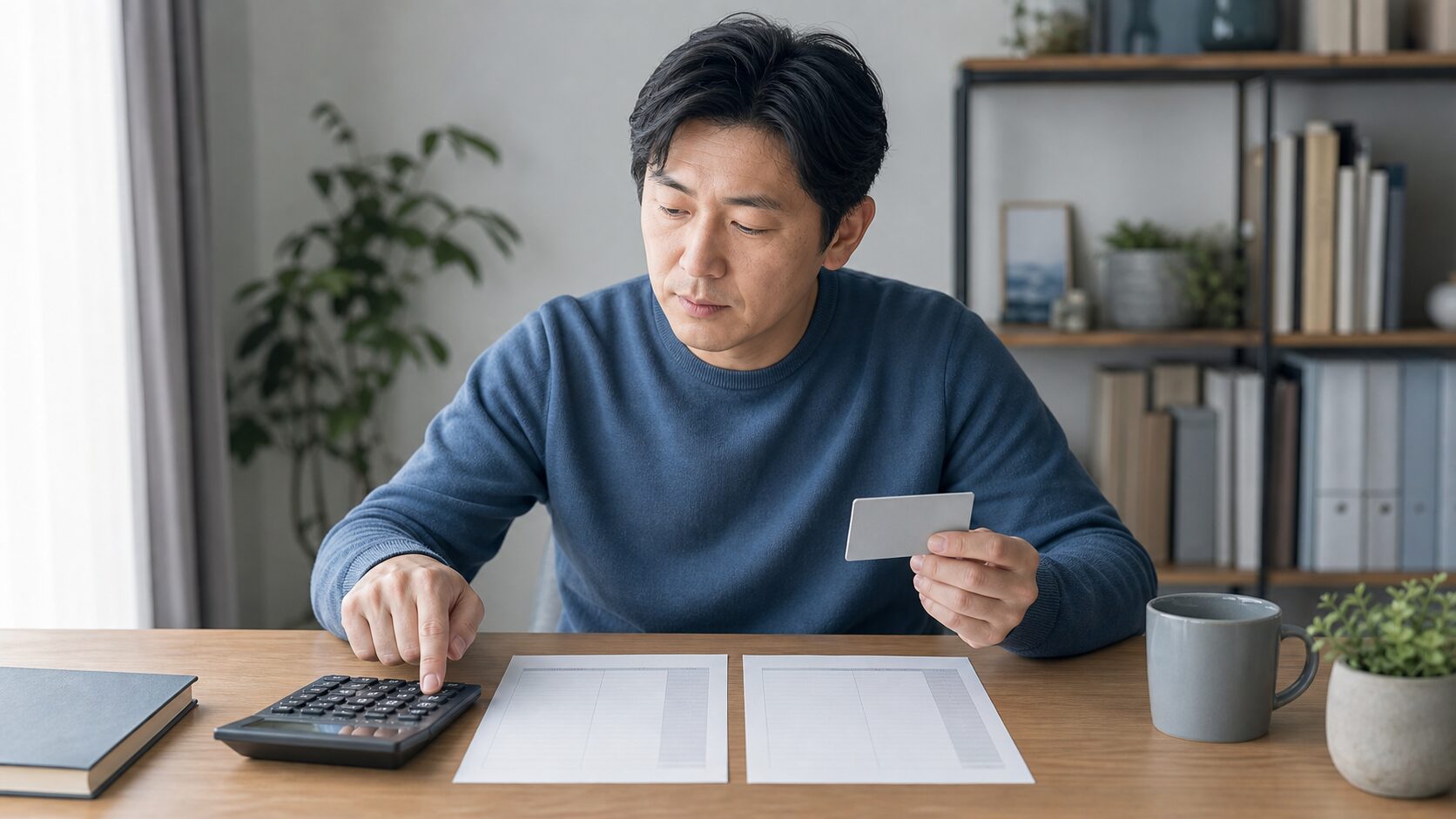 ビジターとメンバーの総額を電卓で比較するイメージ