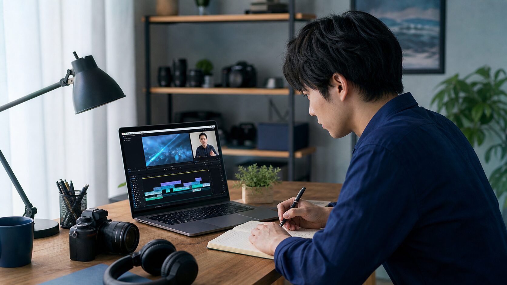 オンラインで動画編集の添削を受けながら学ぶ受講者