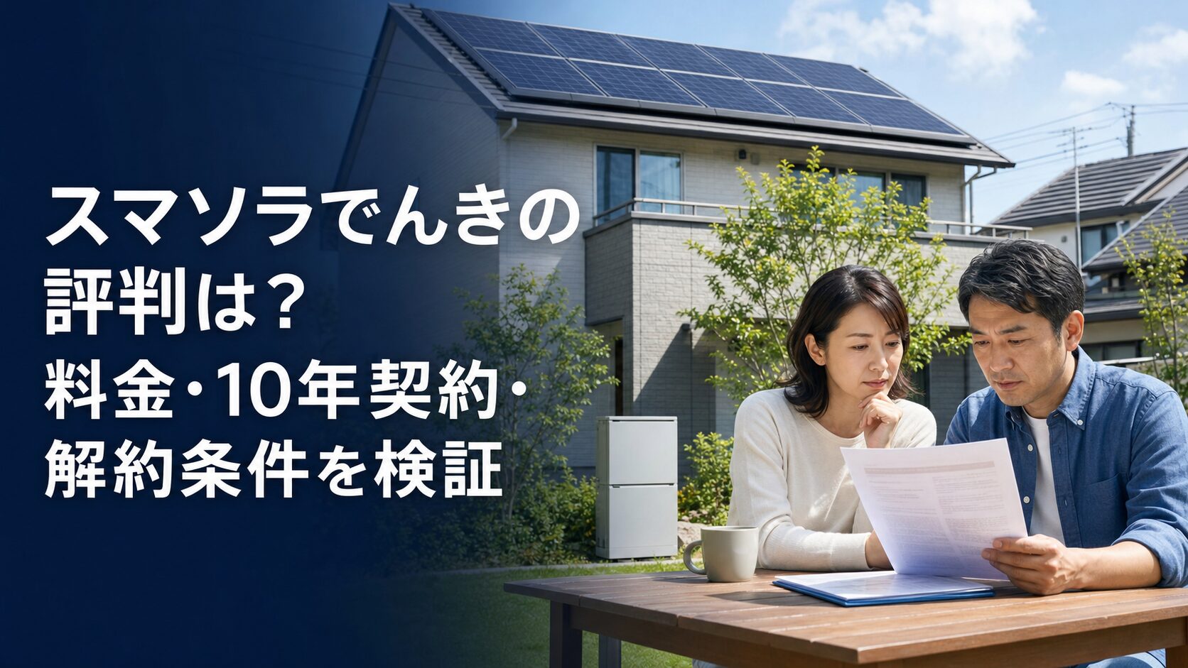 スマソラでんきの評判は？料金・10年契約・解約条件を検証