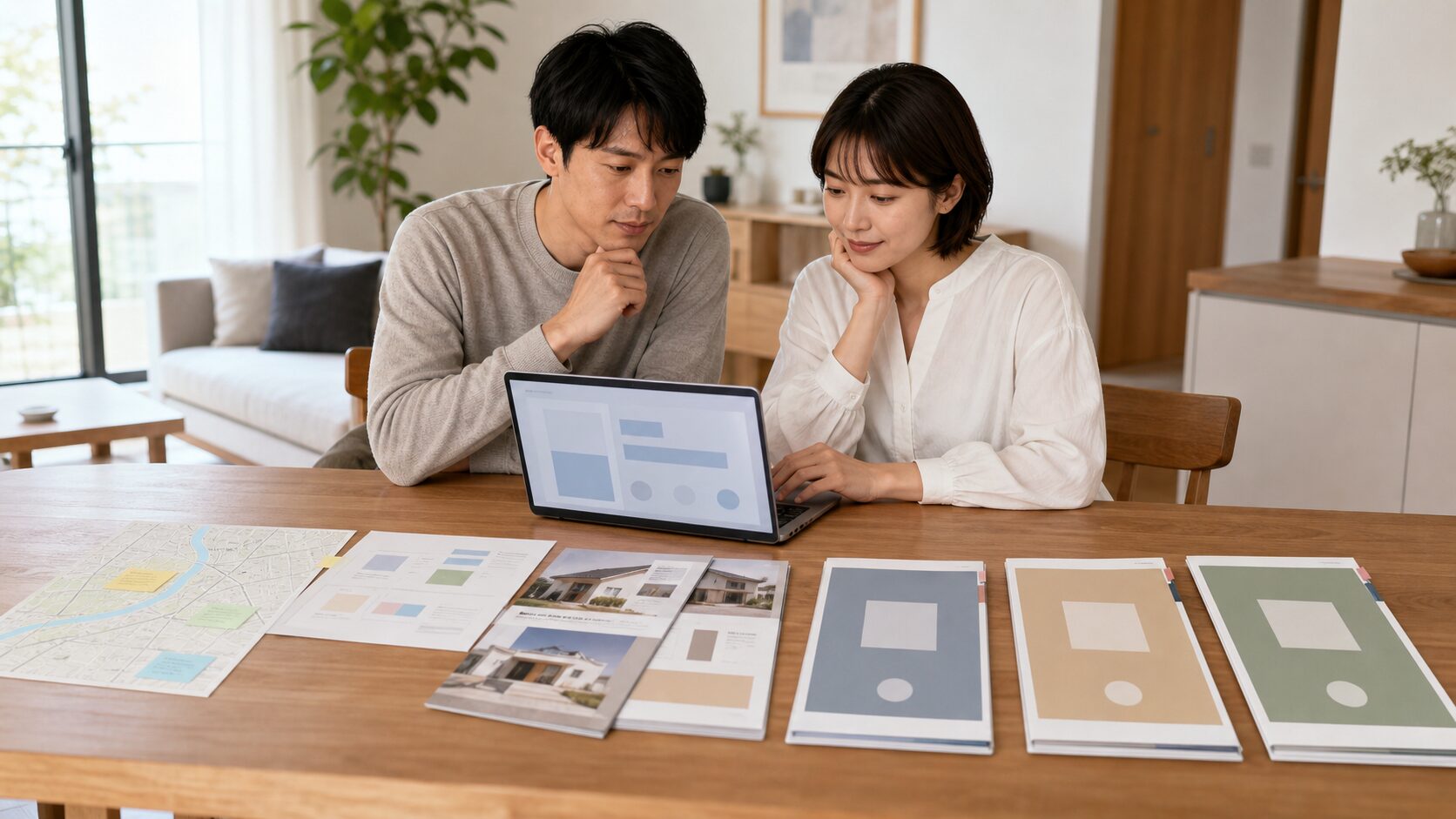建設地域に対応する住宅会社を絞って依頼先を選ぶ夫婦