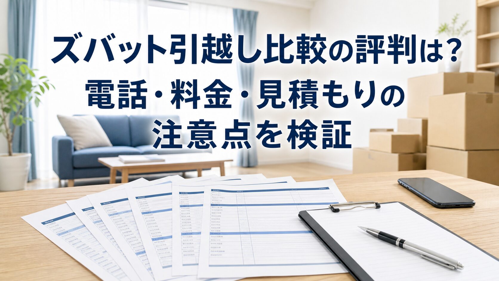 ズバット引越し比較の電話・料金・見積もり条件を引越し前に確認する場面